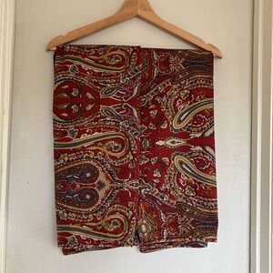 Vintage Ralph Lauren King Pillow Shams Paisley Print Red Multicolor